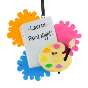 Image of Paint Night Colorful Art Palette Christmas Ornament