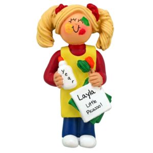 Personalized Arts & Crafts Projects LIttle GIRL Ornament BLONDE