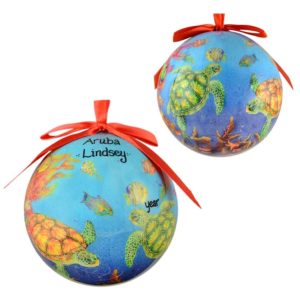 Sea Turtle Reef Ball Non-Breakable Ball Ornament
