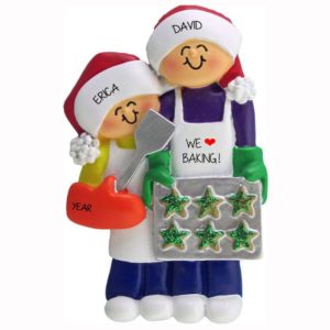 Personalized Couple Baking Christmas Cookies Ornament