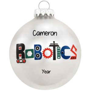 Personalized Robotics Glass Ball Ornament