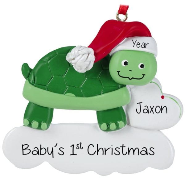 Baby's 1ST Christmas Turtle Personalized Ornament