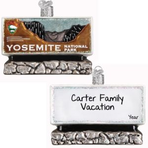 Yosemite National Park Personalized Glittered Glass Dimensional Ornament
