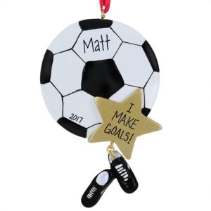 Soccer Ball Dangling Cleats I Make Goals Ornament