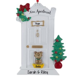New Apartment Front Door With Cat Personalized Ornament