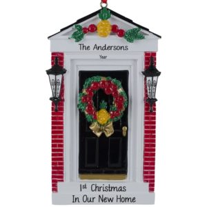 First Christmas In Our New Home BLACK Door Ornament