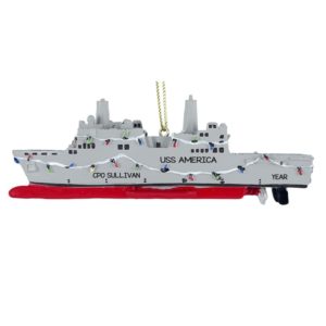 Navy Ship Fully Dimensional Personalized Ornament