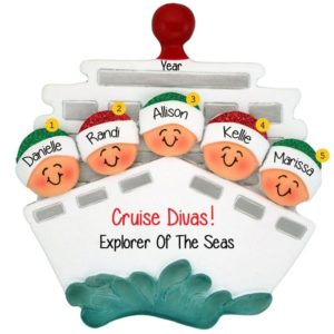 Five Friends On Cruise Ship Ornament