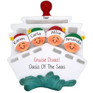Four Friends On Cruise Ship Ornament