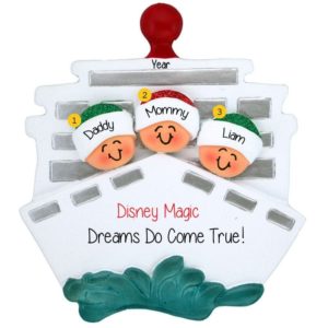 Personalized Cruise Ship Family Of 3 Ornament