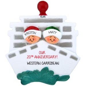 Anniversary Cruise Ship Couple Personalized Ornament