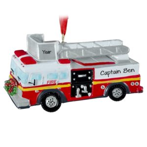 Personalized Fire Truck Hook & Ladder Ornament