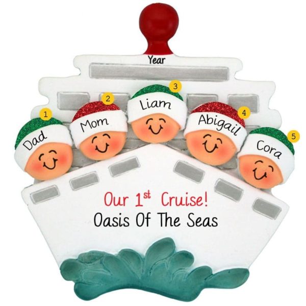 Personalized Family Of 5 1ST Cruise Ornament