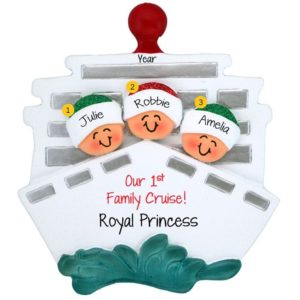 Personalized Family Of 3 1ST Cruise Ornament