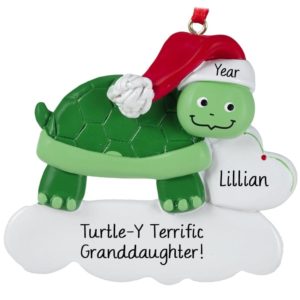 Turtle-Y Terrific Granddaughter Personalized Christmas Ornament