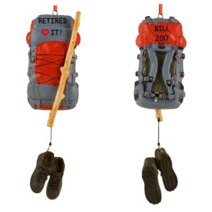 Retired And Loving Hiking Backpack Dangling Shoes Ornament
