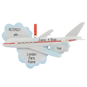 Image of Retired And Traveling Airplane Personalized Ornament