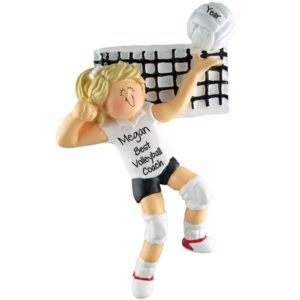Personalized Volleyball Coach Ornament Female BLONDE