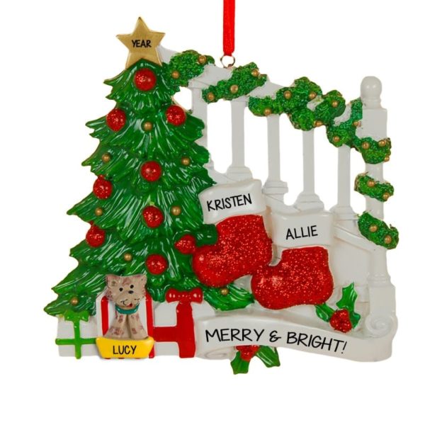 Image of Gay / Lesbian Couple With Cat Stockings Ornament