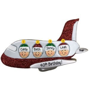 Personalized 4 Friends Traveling On Airplane Together Ornament