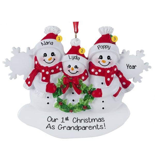 Our 1st Christmas As Grandparents Snowmen Ornament