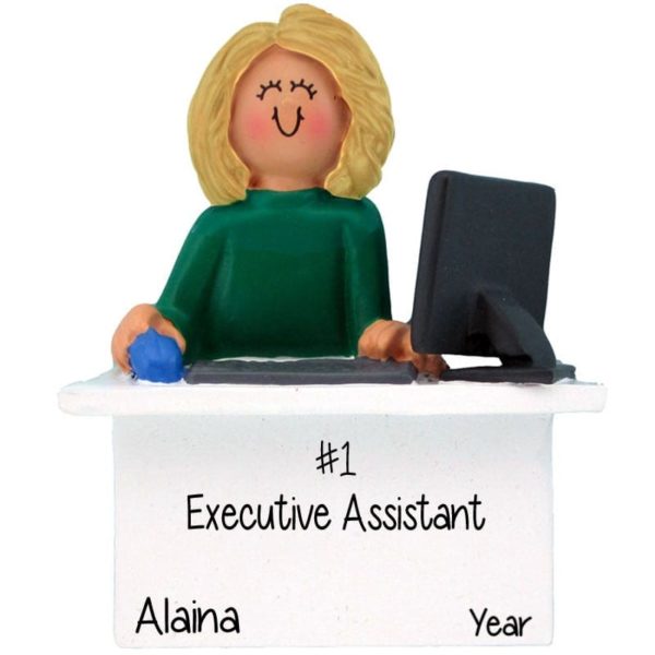 Female Executive Assistant / Secretary At Computer Ornament BLONDE