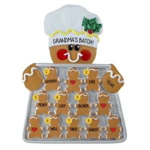 Gingerbread Lady Grandma 8 Grandkids TABLE TOP DECORATION Easel Back