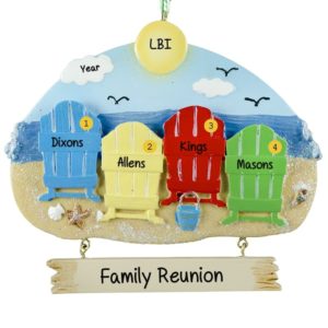 Personalized Family Reunion 4 Beach Chairs Ornament