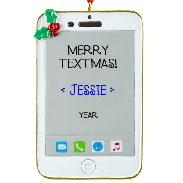 Merry TEXTMAS iPhone / Smart Phone Personalized Ornament