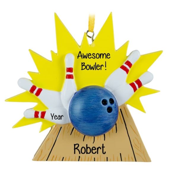 Personalized Bowling Pins and Ball Ornament