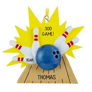 Personalized Bowling Great Game Pins And Ball Ornament