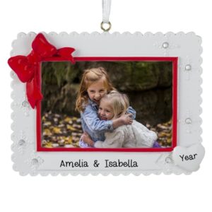Sisters Photo Frame Personalized Christmas Ornament