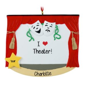 I LOVE Theater Shows Stage With Curtains Ornament