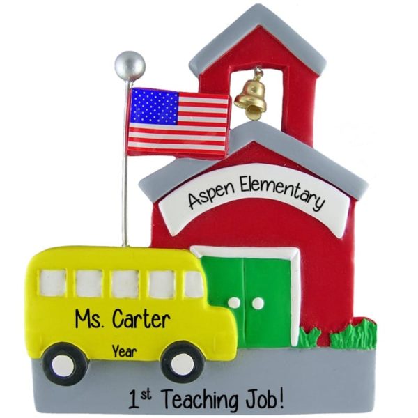 First Teaching Job Schoolhouse Personalized Ornament