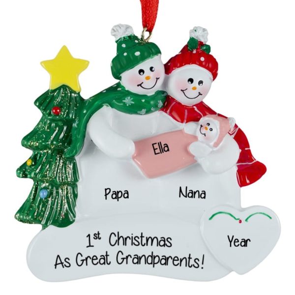 Great Grandparent's Holding Great Granddaughter Personalized Ornament