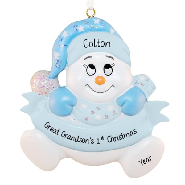 Great Grandson's 1ST Christmas BLUE Snowbaby Ornament