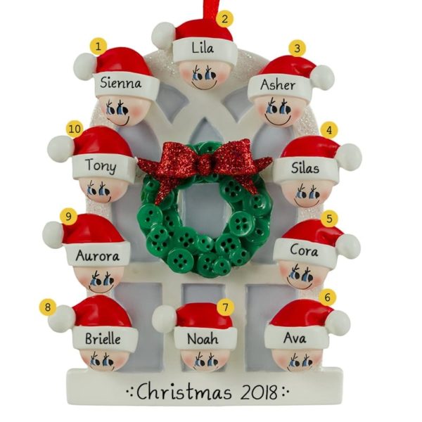 Personalized 10 Grandkids Christmas Window Ornament