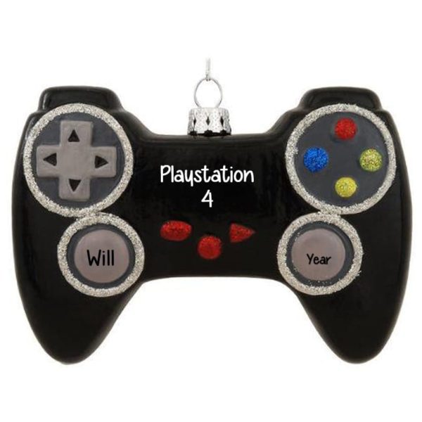 Personalized Playstation 4 Controller Glitter GLASS Ornament