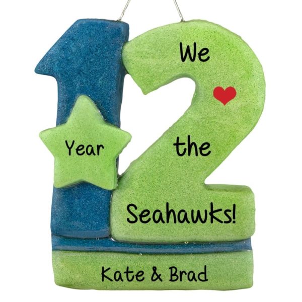 Seattle Seahawks #12 Handmade In USA Dough Ornament