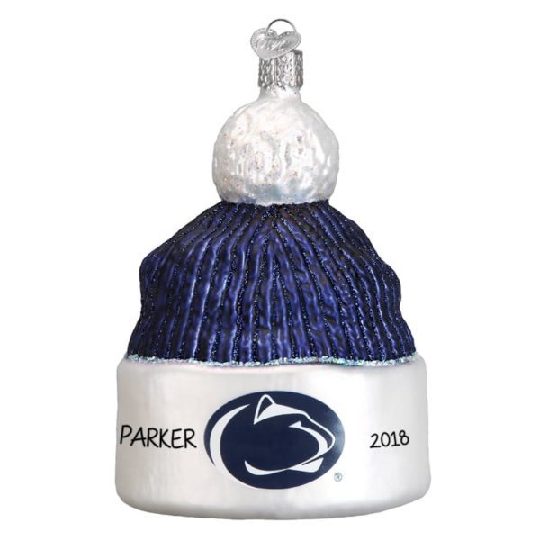 Personalized Penn State Beanie Nittany Lions Logo 3-Dimensional Glass Ornament