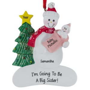 I'm Going To Be A Big Sister Baby Girl Ornament