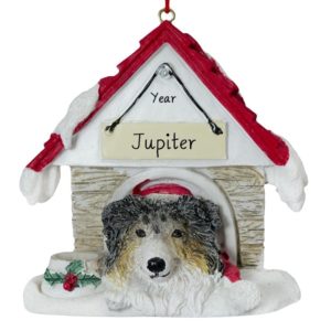 Personalized Australian Shepherd Doghouse MAGNET Christmas Ornament