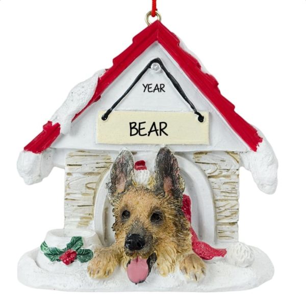 GERMAN SHEPHERD In Doghouse MAGNET Personalized Ornament