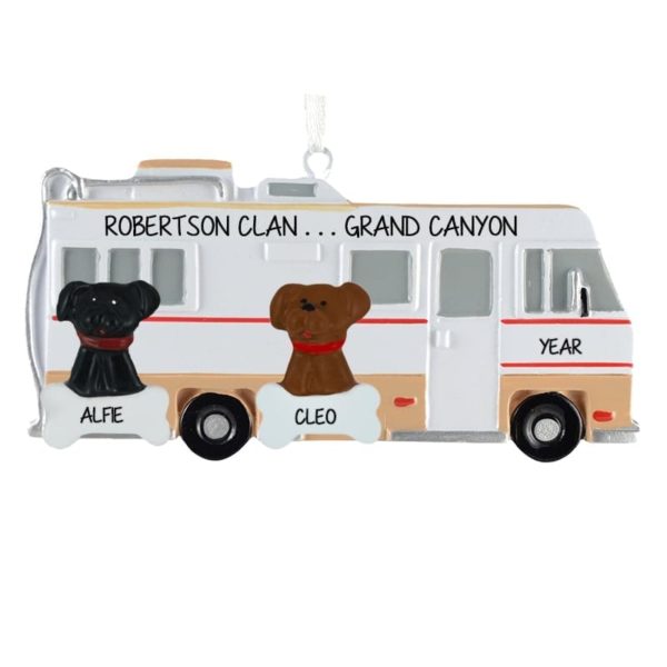 Image of Personalized RV Motorhome With 2 Dogs Ornament