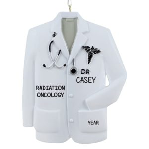 Image of Personalized Doctor's White Coat & Stethoscope Ornament