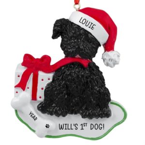 Image of Child's First Dog Personalized Ornament BLACK