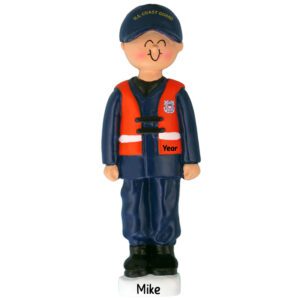 MALE COAST GUARD Armed Forces Christmas Ornament