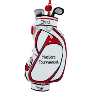 Personalized Golf Tournament RED & BLACK BAG Ornament