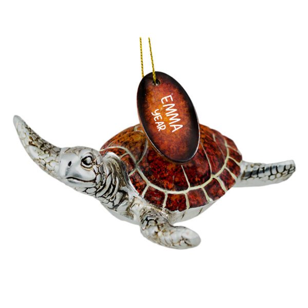 Personalized Sea Turtle Hi-Gloss Fully Dimensional Ornament
