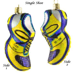Image of Personalized 5K / 10K Running Shoe Totally Dimensional GLASS Ornament